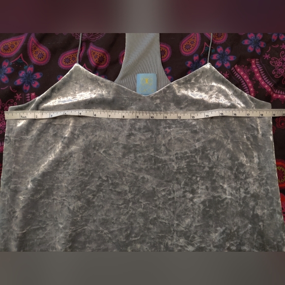 Silver Crushed Velvet Racerback Dress - Picture 3 of 4